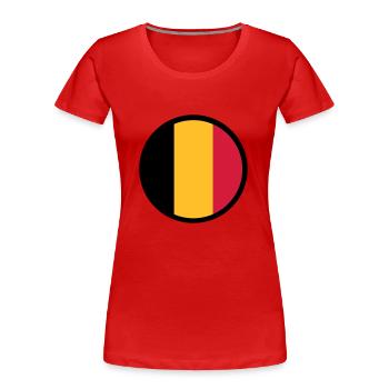 Im Zeichen von Belgien - Frauen Premium Bio T-Shirt - Navy - Vorne - Mia (176cm)