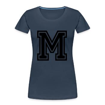 M - Frauen Premium Bio T-Shirt - Navy - Vorne - Mia (176cm)