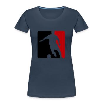 Footballeur - T-shirt bio Premium Femme - bleu marine - Devant - Mia (176cm)