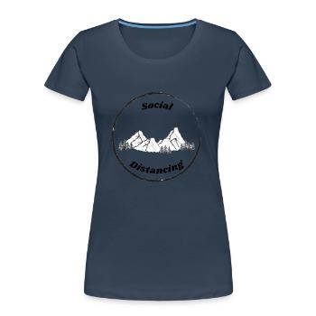 Social Distancing Naturliebe Jagd Tierliebe - Frauen Premium Bio T-Shirt - Navy - Vorne - Mia (176cm)