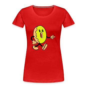 donut comic funny - Frauen Premium Bio T-Shirt - Navy - Vorne - Mia (176cm)