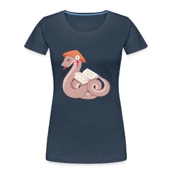 Jahr der Schlange 2025 - Frauen Premium Bio T-Shirt - Navy - Vorne - Mia (176cm)