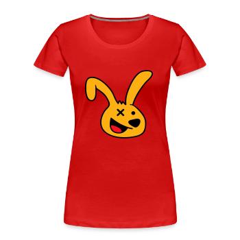 Hase verrückt wahnsinnig lachen komisch verwirrt - Frauen Premium Bio T-Shirt - Navy - Vorne - Mia (176cm)