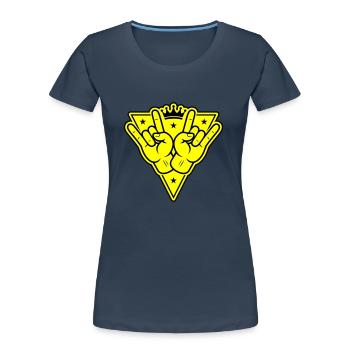 Hand Party Zeichen - Frauen Premium Bio T-Shirt - Navy - Vorne - Mia (176cm)