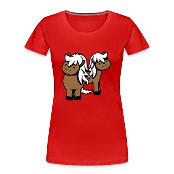 2 Chevaux Homme Femme Amoureux Amis Amour Équipe - T-shirt bio Premium Femme - bleu marine - Devant - Mia (176cm)