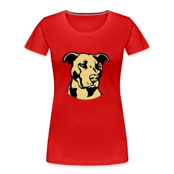 Pitbull zweifarbig - Hund Kampfhund - Frauen Premium Bio T-Shirt - Navy - Vorne - Mia (176cm)
