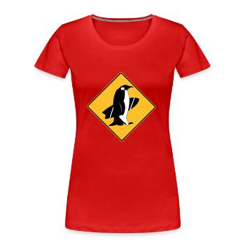 surfing_penguins - T-shirt bio Premium Femme - bleu marine - Devant - Mia (176cm)