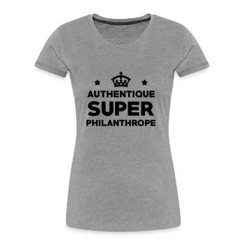 Philanthrope / Philanthropie / Association / - T-shirt bio Premium Femme - bleu marine - Devant - Mia (176cm)