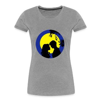 full moon liebespaar - Women's Premium Organic T-Shirt - navy - Front - Mia (176cm)