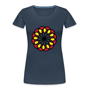 mandala - Frauen Premium Bio T-Shirt - Navy - Vorne - Mia (176cm)