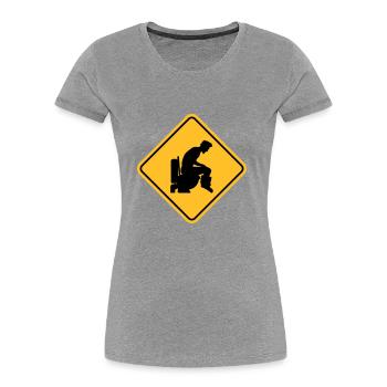Warning sign badge logo caution caution danger zon - Women's Premium Organic T-Shirt - navy - Front - Mia (176cm)