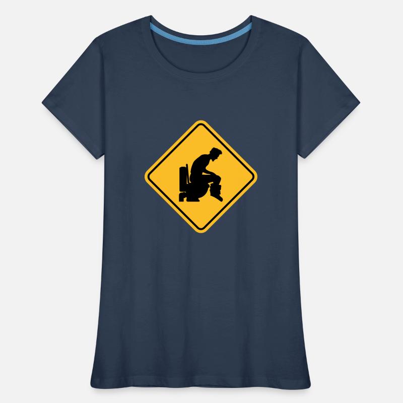 Warning sign badge logo caution caution danger zon Women's Premium Organic T-Shirt