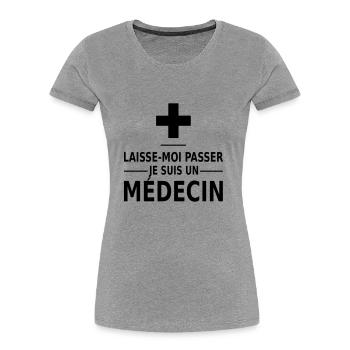 laisse-moi passer je suis un médecin - Women's Premium Organic T-Shirt - navy - Front - Mia (176cm)