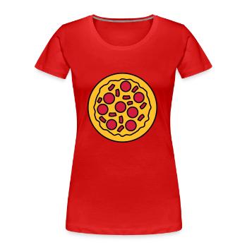 pizza ronde gros dessin animé bande dessinée clipa - T-shirt bio Premium Femme - bleu marine - Devant - Mia (176cm)