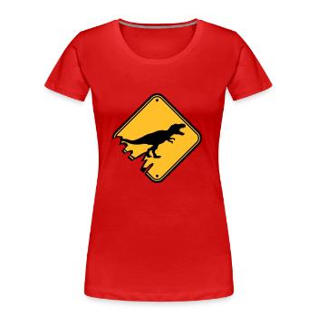schild gefahr warnung danger achtung vorsicht t-re - Frauen Premium Bio T-Shirt - Navy - Vorne - Mia (176cm)