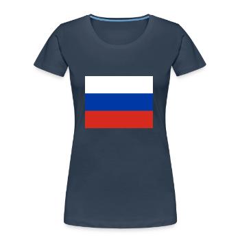 russia - Women's Premium Organic T-Shirt - navy - Front - Mia (176cm)