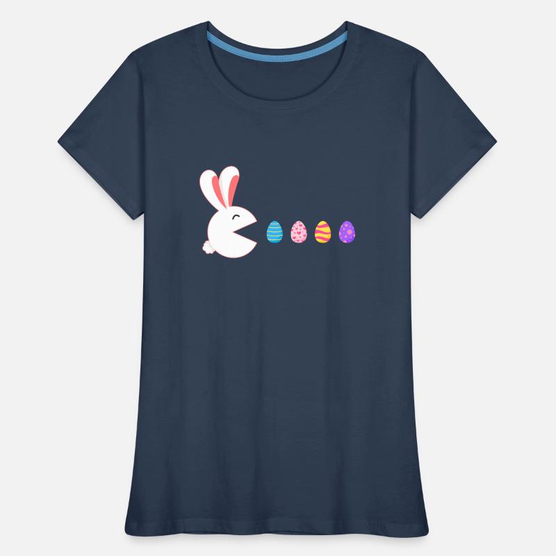Happy Easter Rabbit Gamer Eating Easter Eggs Women's Premium Organic T-Shirt