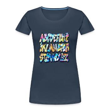 Graffiti alphabet - Women's Premium Organic T-Shirt - navy - Front - Mia (176cm)