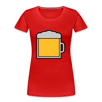 Icon Logo Large Beer Glass - Women's Premium Organic T-Shirt - navy - Front - Mia (176cm)