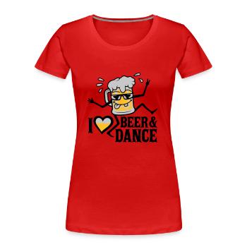Love Beer and Dance - Women's Premium Organic T-Shirt - navy - Front - Mia (176cm)
