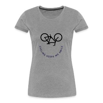 cycling keeps me smile - Women's Premium Organic T-Shirt - navy - Front - Mia (176cm)