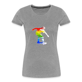 Patineurs de skateboard colorés | patinage Cadeau - T-shirt bio Premium Femme - bleu marine - Devant - Mia (176cm)