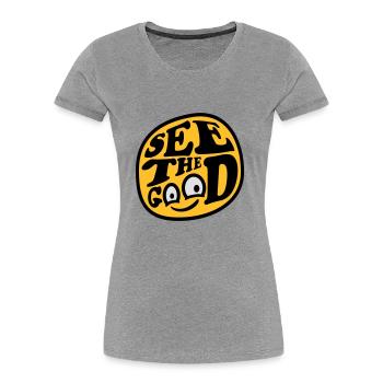 voir la bonne citation - T-shirt bio Premium Femme - bleu marine - Devant - Mia (176cm)