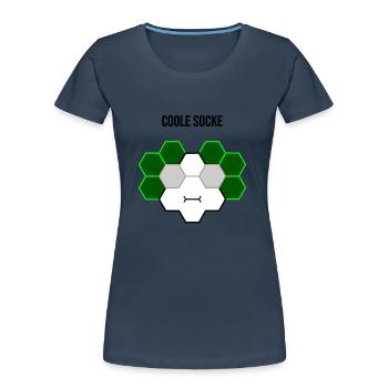 Coole Socke - Frauen Premium Bio T-Shirt - Navy - Vorne - Mia (176cm)