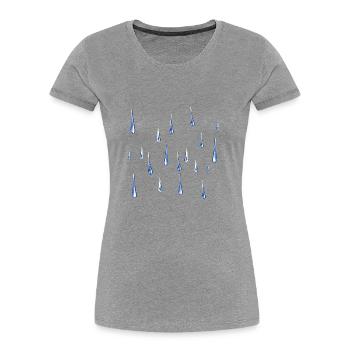 gouttes d’eau de pluie modèle météorologique - T-shirt bio Premium Femme - bleu marine - Devant - Mia (176cm)