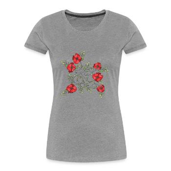 Fleur - T-shirt bio Premium Femme - bleu marine - Devant - Mia (176cm)