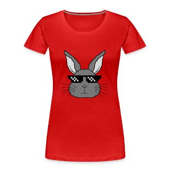 Hase deal with it - Women's Premium Organic T-Shirt - navy - Front - Mia (176cm)