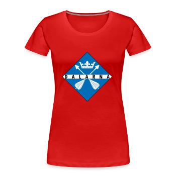 Dalécarlie - T-shirt bio Premium Femme - bleu marine - Devant - Mia (176cm)