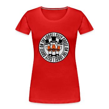 goose on the loose - Frauen Premium Bio T-Shirt - Navy - Vorne - Mia (176cm)