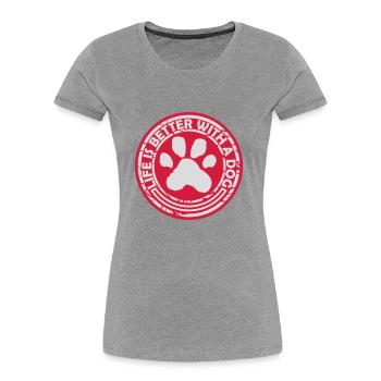 better with a dog - Women's Premium Organic T-Shirt - navy - Front - Mia (176cm)