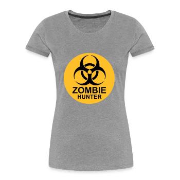 zombie hunter Halloween Quote - Women's Premium Organic T-Shirt - navy - Front - Mia (176cm)