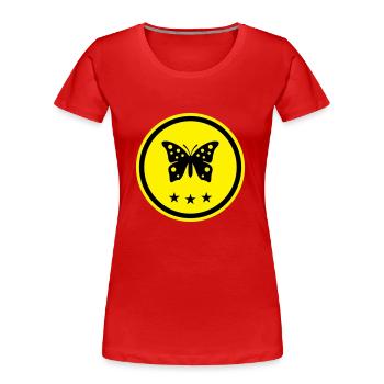 Symbole papillon - T-shirt bio Premium Femme - bleu marine - Devant - Mia (176cm)