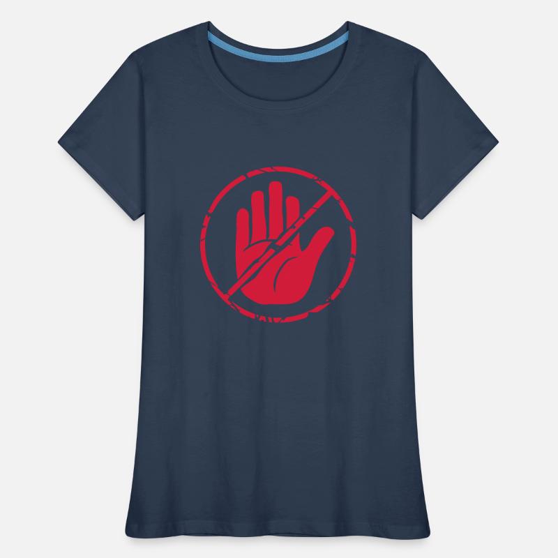 Zeichen Stop Hand durchgestrichen Frauen Premium Bio T-Shirt