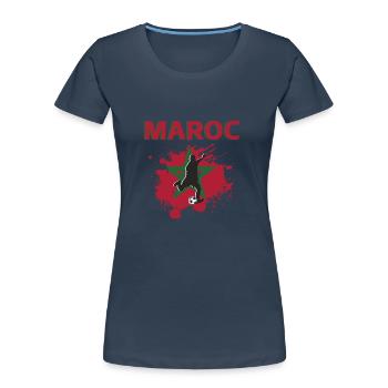 Maroc Football 2022 supporter de Maroc foot - T-shirt bio Premium Femme - bleu marine - Devant - Mia (176cm)