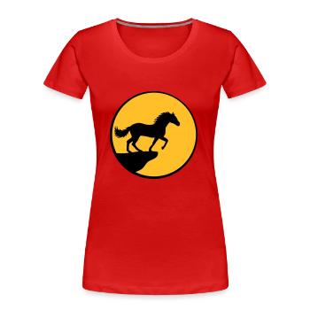 Stehendes Pferd Klippe Mond - Frauen Premium Bio T-Shirt - Navy - Vorne - Mia (176cm)