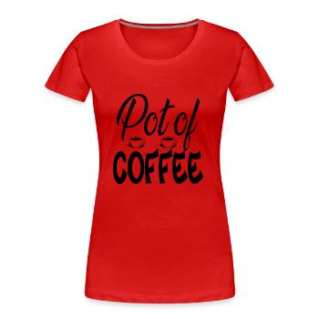 Pot of Coffee - Women's Premium Organic T-Shirt - navy - Front - Mia (176cm)