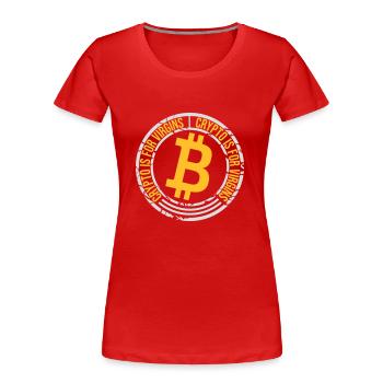 crypto is for virgins - Women's Premium Organic T-Shirt - navy - Front - Mia (176cm)