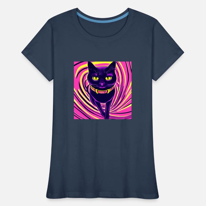 Illustration eines Porträts einer psychedelischen Katze Frauen Premium Bio T-Shirt