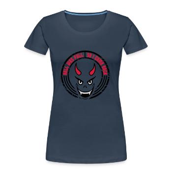 l’enfer était plein Citation - T-shirt bio Premium Femme - bleu marine - Devant - Mia (176cm)