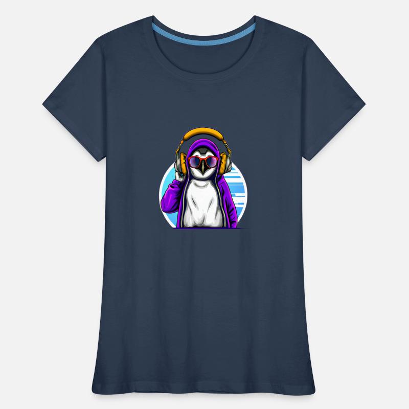 Cooler Pinguin mit Pullover Frauen Premium Bio T-Shirt