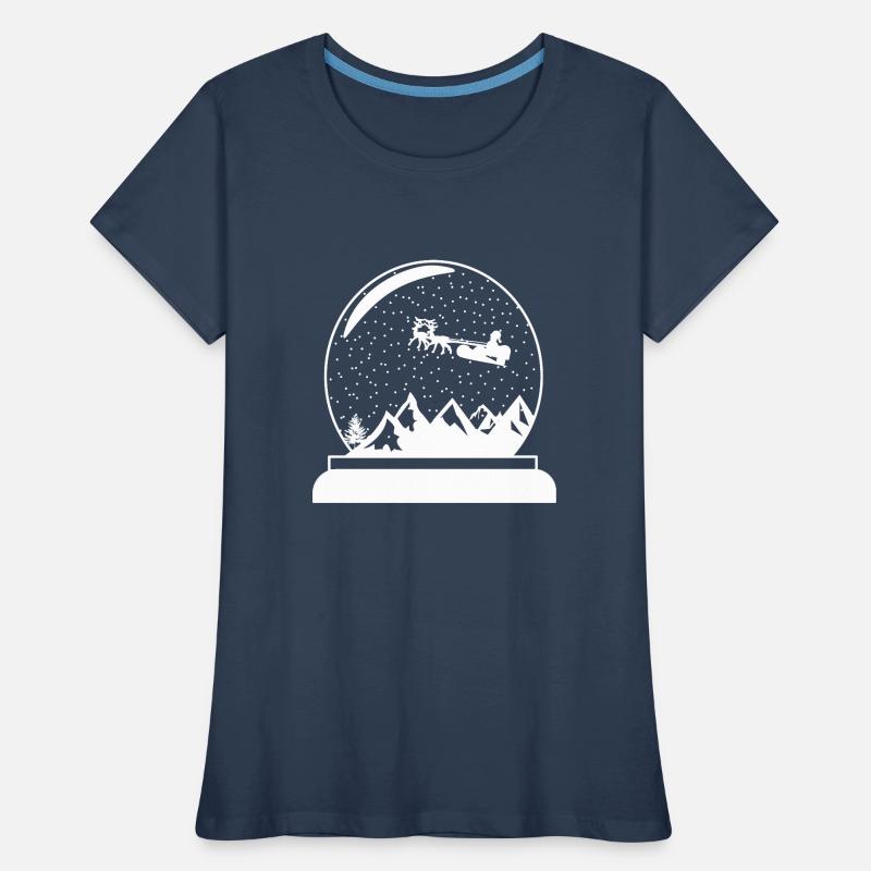 Schneekugel Weihnachtskugel Design Frauen Premium Bio T-Shirt