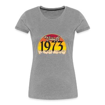 Millésime 1973 - T-shirt bio Premium Femme - bleu marine - Devant - Mia (176cm)