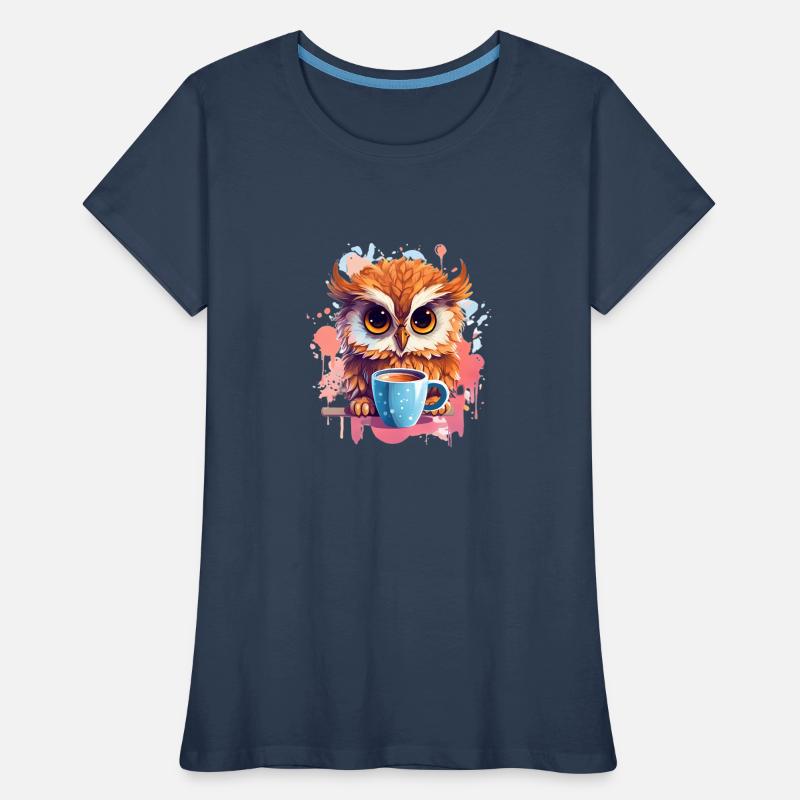 Niedliche Wachsame Eule | Nachtschwärmer Eule Frauen Premium Bio T-Shirt