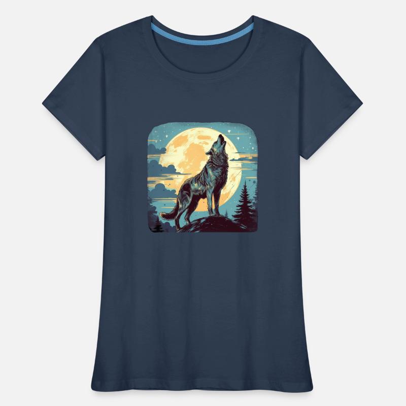 Wolf Frauen Premium Bio T-Shirt