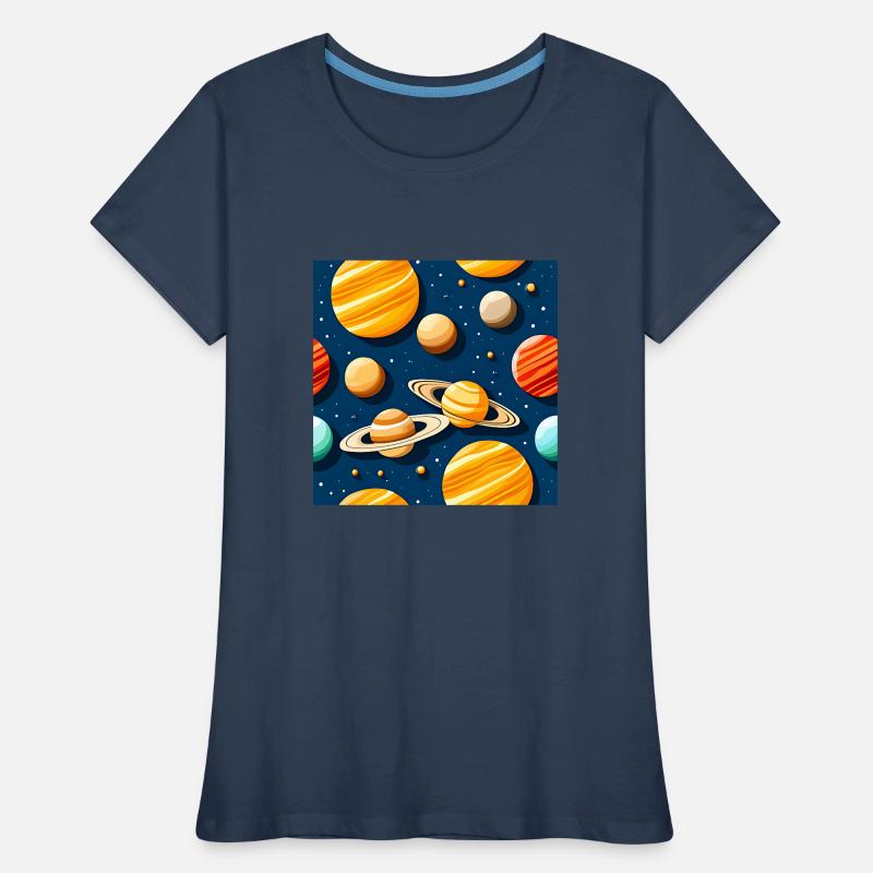 Freaky Solar System Pattern Women's Premium Organic T-Shirt
