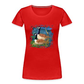 Oiseaux - T-shirt bio Premium Femme - bleu marine - Devant - Mia (176cm)